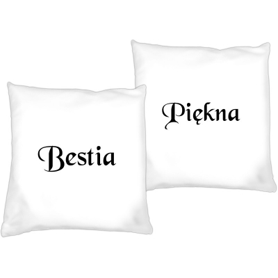Poduszki dla par zakochanych komplet 2 sztuki Piękna i Bestia